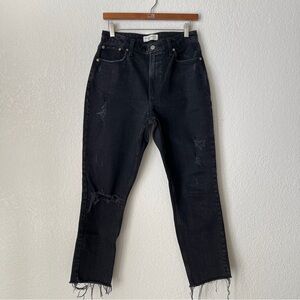 Abercrombie & Fitch Tall High Rise Black Distressed Jeans